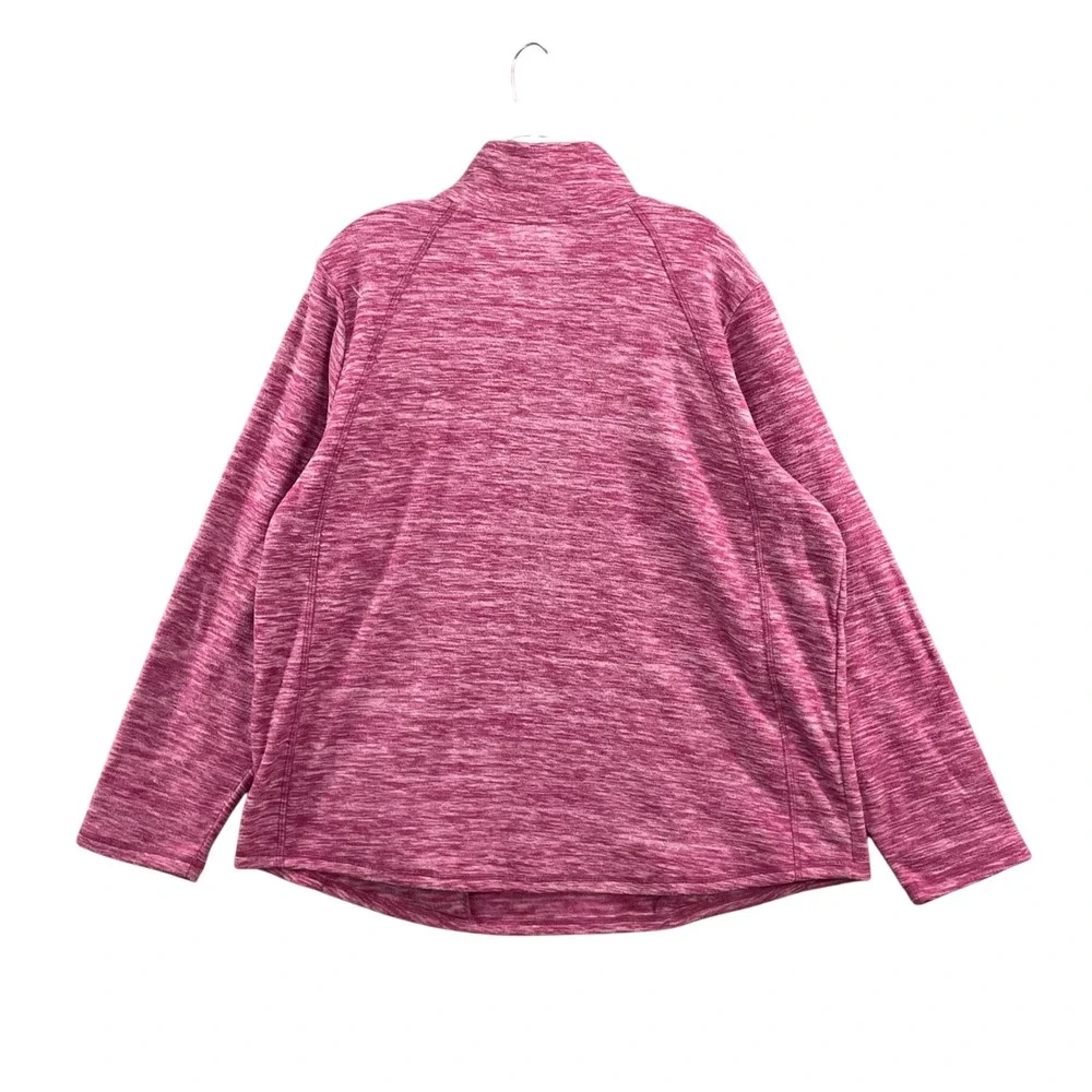 St John's Bay Quarter Zip Women XL Pink New Space Dye Fleece Pullover Sportswear - Picture 2 of 8